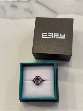 Effy Women’s Tanzanite and Diamond Halo 14k Rose Gold Ring